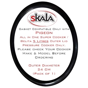 skala nitrile rubber gasket compatible with pigeon all in one super cooker  belita 5 litres outer-lid pressure cooker pack of 1