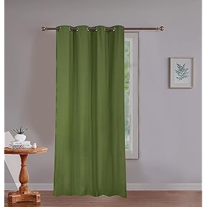 skanda fab  cotton solid window curtain 5ft eyelet 100 cotton washable leopard green 1 pcs