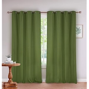 skanda fab  cotton solid window curtain 5ft eyelet 100 cotton washable leopard green 2 pcs