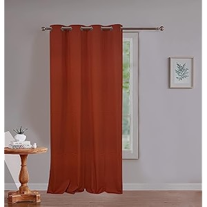 skanda fab  cotton solid window curtain 5ft eyelet 100 cotton washable terracotta marron 1 pcs