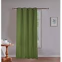 SKANDA FAB © Cotton Solid Window Curtain, 5Ft, Eyelet, 100% Cotton, Washable Leopard Green 1 PCS