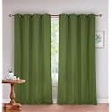 SKANDA FAB © Cotton Solid Window Curtain, 5Ft, Eyelet, 100% Cotton, Washable Leopard Green 2 PCS