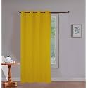 SKANDA FAB © Cotton Solid Window Curtain, 5Ft, Eyelet, 100% Cotton, Washable Mustard Yellow 1 PCS