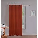 SKANDA FAB © Cotton Solid Window Curtain, 5Ft, Eyelet, 100% Cotton, Washable Terracotta Marron 1 PCS