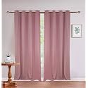 SKANDA FAB © Cotton Solid Window Curtain, 5Ft, Eyelet, 100% Cotton, Washable Lilac Purple 2 PCS