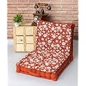 SKANDA FAB Premium Printed Floor Cushion Meditation Floor Pillow, Square Large Pillows for Bench/Chair Cushion/Living Room/Balcony/Outdoor Daisy Flower Maroon 40 x 40 x 10 cm (Pack of 2)