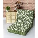 SKANDA FAB Premium Printed Floor Cushion Meditation Floor Pillow, Square Large Pillows for Bench/Chair Cushion/Living Room/Balcony/Outdoor Daisy Flower Light Green 50 x 50 x 10 cm (Pack of 2)