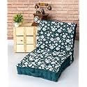 SKANDA FAB Premium Printed Floor Cushion Meditation Floor Pillow, Square Large Pillows for Bench/Chair Cushion/Living Room/Balcony/Outdoor Daisy Flower Botanical Green 40 x 40 x 10 cm (Pack of 2)