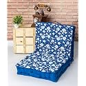 SKANDA FAB Premium Printed Floor Cushion Meditation Floor Pillow, Square Large Pillows for Bench/Chair Cushion/Living Room/Balcony/Outdoor Daisy Flower Classic Blue 40 x 40 x 10 cm (Pack of 2)