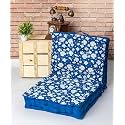 SKANDA FAB Premium Printed Floor Cushion Meditation Floor Pillow, Square Large Pillows for Bench/Chair Cushion/Living Room/Balcony/Outdoor Daisy Flower Classic Blue 50 x 50 x 10 cm (Pack of 2)