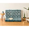 SKANDA FAB Premium Printed Floor Cushion Meditation Floor Pillow, Square Large Pillows for Bench/Chair Cushion/Living Room/Balcony/Outdoor Daisy Flower Botanical Green 50 x 50 x 10 cm (Pack of 4)