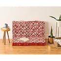 SKANDA FAB Premium Printed Floor Cushion Meditation Floor Pillow, Square Large Pillows for Bench/Chair Cushion/Living Room/Balcony/Outdoor Daisy Flower Terracotta Brown 40 x 40 x 10 cm (Pack of 4)