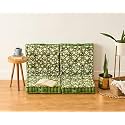 SKANDA FAB Premium Printed Floor Cushion Meditation Floor Pillow, Square Large Pillows for Bench/Chair Cushion/Living Room/Balcony/Outdoor Daisy Flower Light Green 50 x 50 x 10 cm (Pack of 4)