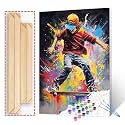 Skater in Jeans and Sneakers Paint by Numbers Kits with Brushes,Graffiti Skateboard Acrylic Oil Painting for Adults Kids Skating Pictures Street Cultures Arts Craft Boy Room Office Decor (DIY Frame)