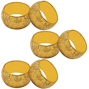 skavij handmade floral napkin rings holders decor dinner party wedding thanksgiving christmas gathering gold 6pcs