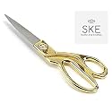 SKE Heavy Duty Carbon Steel Tailoring Scissors for cloth cutting - Professional Fabric Sewing anti rust (9.5 inch, Black)