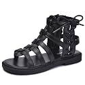 Skeblo Girls Rivet Gladiator Sandals Summer Princess Dress Strappy Flats Zip Up Boots Shoes