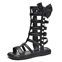 Skeblo Girls Rivet Gladiator Sandals Summer Princess Dress Strappy Flats Zip Up Boots Shoes