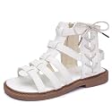 Skeblo Girls Rivet Gladiator Sandals Summer Princess Dress Strappy Flats Zip Up Boots Shoes