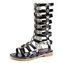 Skeblo Girls Rivet Gladiator Sandals Summer Princess Dress Strappy Flats Zip Up Boots Shoes