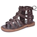 Skeblo Girls Rivet Gladiator Sandals Summer Princess Dress Strappy Flats Zip Up Boots Shoes