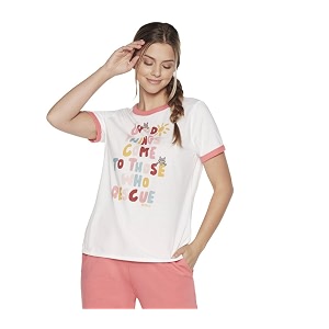 Skechers Womens Solid Relaxed Fit T-Shirt