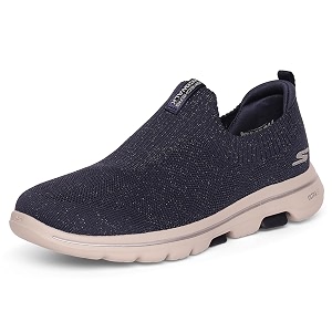 skechers womens go walk 5-starlit slip-on walking shoes
