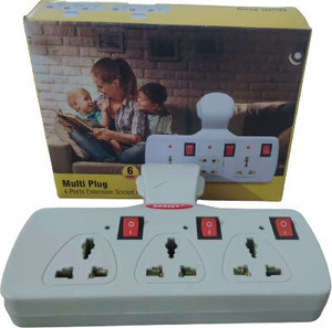 skeisy 3 socket plus 3 switch extension board with capacity up to 6amp 3  socket extension boards