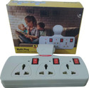 Skeisy 3 SOCKET PLUS 3 SWITCH EXTENSION BOARD WITH CAPACITY UP TO 6AMP 3  Socket Extension Boards