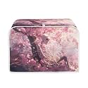 Skeleton Print Toaster 4 Slice Cover Cherry Blossom Print Bread Maker Machine Covers for Anti-dust and Fingerprint Decorative Accessories for Kitchen