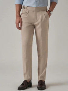 SKENJEL Regular Fit Men Beige Trousers