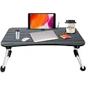 SKEStudy Table/Bed Table/Foldable and Portable Wooden/Writing Desk for Office/Home/School (Black)