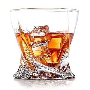 crystal whiskey glasses - 300 ml bar glass for drinking bourbon whisky scotch cocktails cognac- old fashioned cocktail tumblers rocks glass 12 pcs
