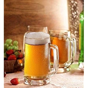 beer mugs with handles freezer safe drinking glass - drinking cup beer mugs traditional beer mugs tea glasses michelada glasses 400ml glass beers with handle 4 pcs