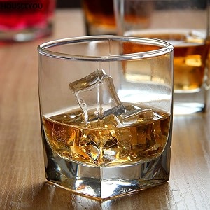 crystal whiskey glasses - 300 ml bar glass for drinking bourbon whisky scotch cocktails cognac- old fashioned cocktail tumblers whiskey glass hand blown crystal 6 pcs