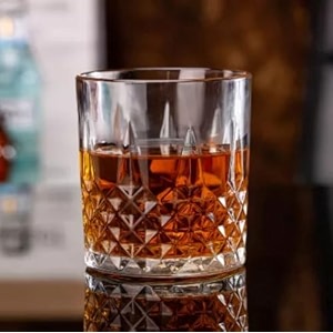 crystal whiskey glasses - 300 ml bar glass for drinking bourbon whisky scotch cocktails cognac- old fashioned cocktail tumblers crystal cut barware drinking 4 pcs