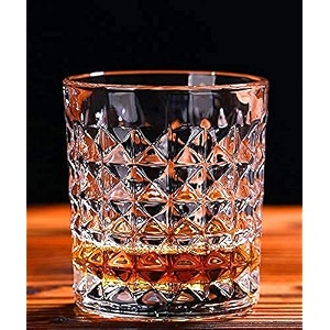 crystal whiskey glasses - 300 ml bar glass for drinking bourbon whisky scotch cocktails cognac- old fashioned cocktail tumblers fashioned whiskey glass 4 pcs