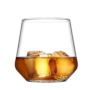 crystal whiskey glasses - 300 ml bar glass for drinking bourbon whisky scotch cocktails cognac- old fashioned cocktail tumblers excellent for cocktail glass 4 pcs