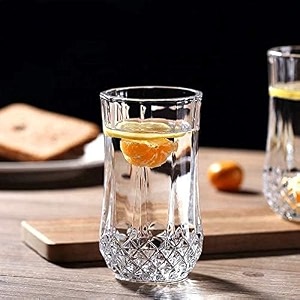 crystal whiskey glasses - 300 ml bar glass for drinking bourbon whisky scotch cocktails cognac- old fashioned cocktail tumblers long crystal juice glass 2 pcs