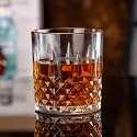 Crystal Whiskey Glasses - 300 ml Bar Glass for Drinking Bourbon, Whisky, Scotch, Cocktails, Cognac- Old Fashioned Cocktail Tumblers (Crystal Cut Barware Drinking, 4 pcs)