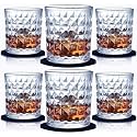 Crystal Whiskey Glasses - 300 ml Bar Glass for Drinking Bourbon, Whisky, Scotch, Cocktails, Cognac- Old Fashioned Cocktail Tumblers (Dimond_Glass, 6 pcs)
