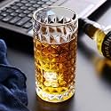 Crystal Whiskey Glasses - 300 ml Bar Glass for Drinking Bourbon, Whisky, Scotch, Cocktails, Cognac- Old Fashioned Cocktail Tumblers (Crystal Clear Diamond Cut Whiskey Glass, 12 pcs)