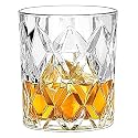 Crystal Whiskey Glasses - 300 ml Bar Glass for Drinking Bourbon, Whisky, Scotch, Cocktails, Cognac- Old Fashioned Cocktail Tumblers (Old Fashioned Designed Whiskey Glass, 2 pcs)