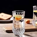 Crystal Whiskey Glasses - 300 ml Bar Glass for Drinking Bourbon, Whisky, Scotch, Cocktails, Cognac- Old Fashioned Cocktail Tumblers (Long Crystal Juice Glass, 6 pcs)