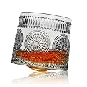 Fashioned Rotat Whiskey Glass - Heavy Base Rocks Barware Glasses for Scotch, Mixed Drinks, Wine, Bourbon, Juice, Water and Cocktail Drinks 300 Ml (Whiskey Glasses, 2 pcs)
