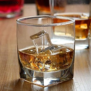 fashioned whiskey glass - heavy base rocks barware glasses for scotch mixed drinks wine bourbon juice water and cocktail drinks 300 ml whiskey glass hand blown crystal 2 pcs