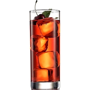 fashioned whiskey glass - heavy base rocks barware glasses for scotch mixed drinks wine bourbon juice water and cocktail drinks 300 ml italian highball glasses 6 pcs