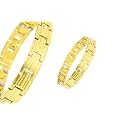 Skewed Bio Magnetic Titanium Energy Bracelet – Double Tone Magnetic Therapy Health Wristband for Men & Women (TBQ299)
