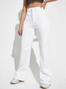 SKG Women Wide Leg Mid Rise White Jeans