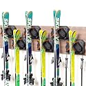 Ski & Snowboard Wall Rack for Garage Wall Fits Any Ski/board, Ski Wall Mount Holders Damage-Free Storage Rack, Garage Organization Space-Saving Winter Gear Organizer